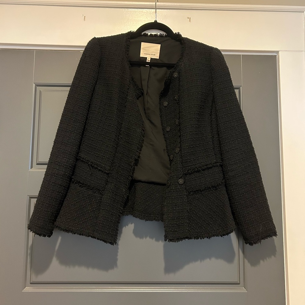 Rebecca Taylor Black Textured Blazer